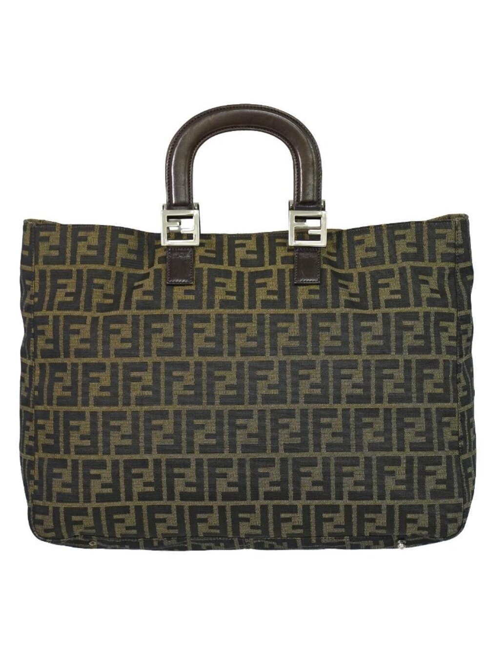 Fendi Zucca Tote Bag Canvas Brown